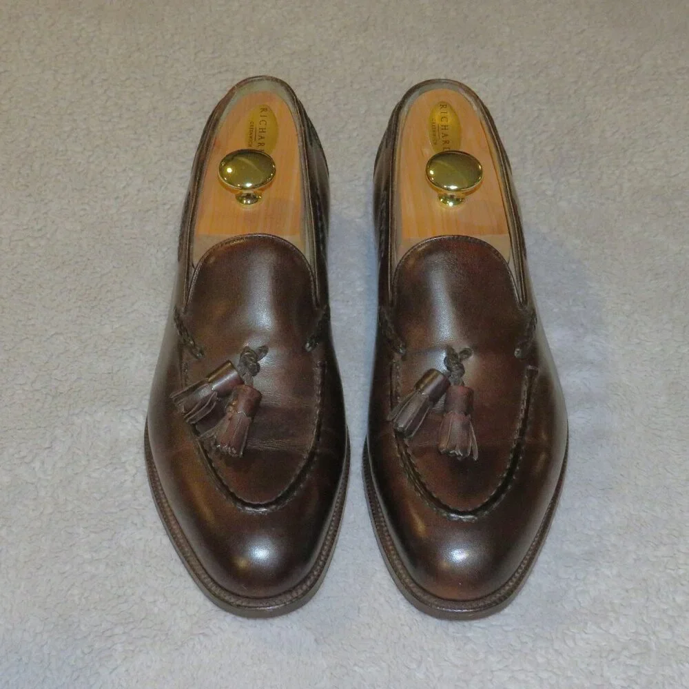 Edward Green Belgravia Dark Oak Antique Loafers 10.5 C NWB - Picture 1 of 15